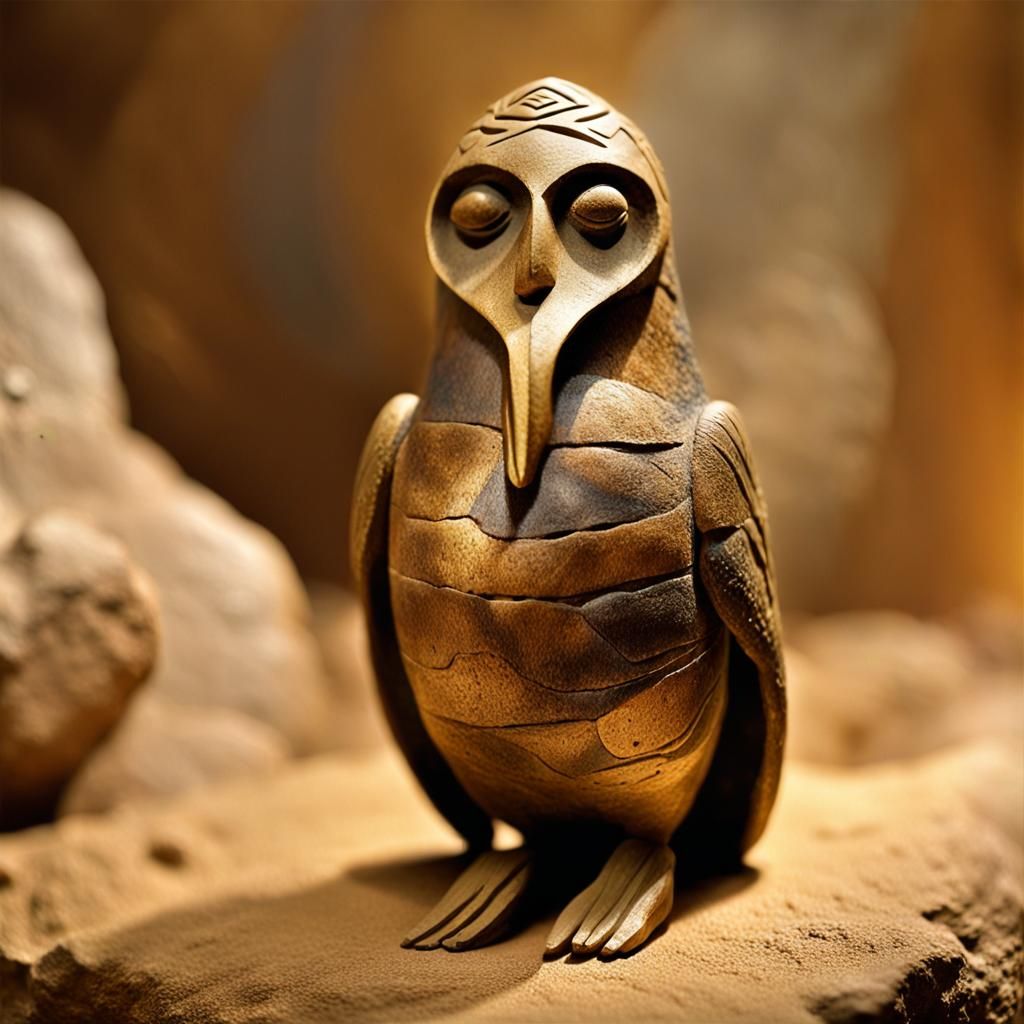 Realistic Vinča Figurine: Neolithic Sci-Fi Art