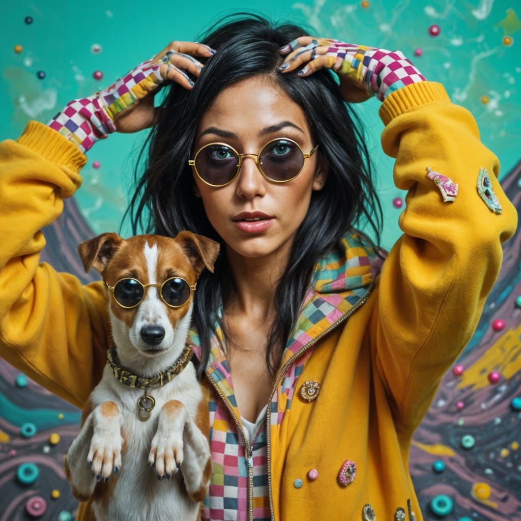 <lora:Rimirex:1.0> Retrochic hyperreal portrait of a <lora:F...