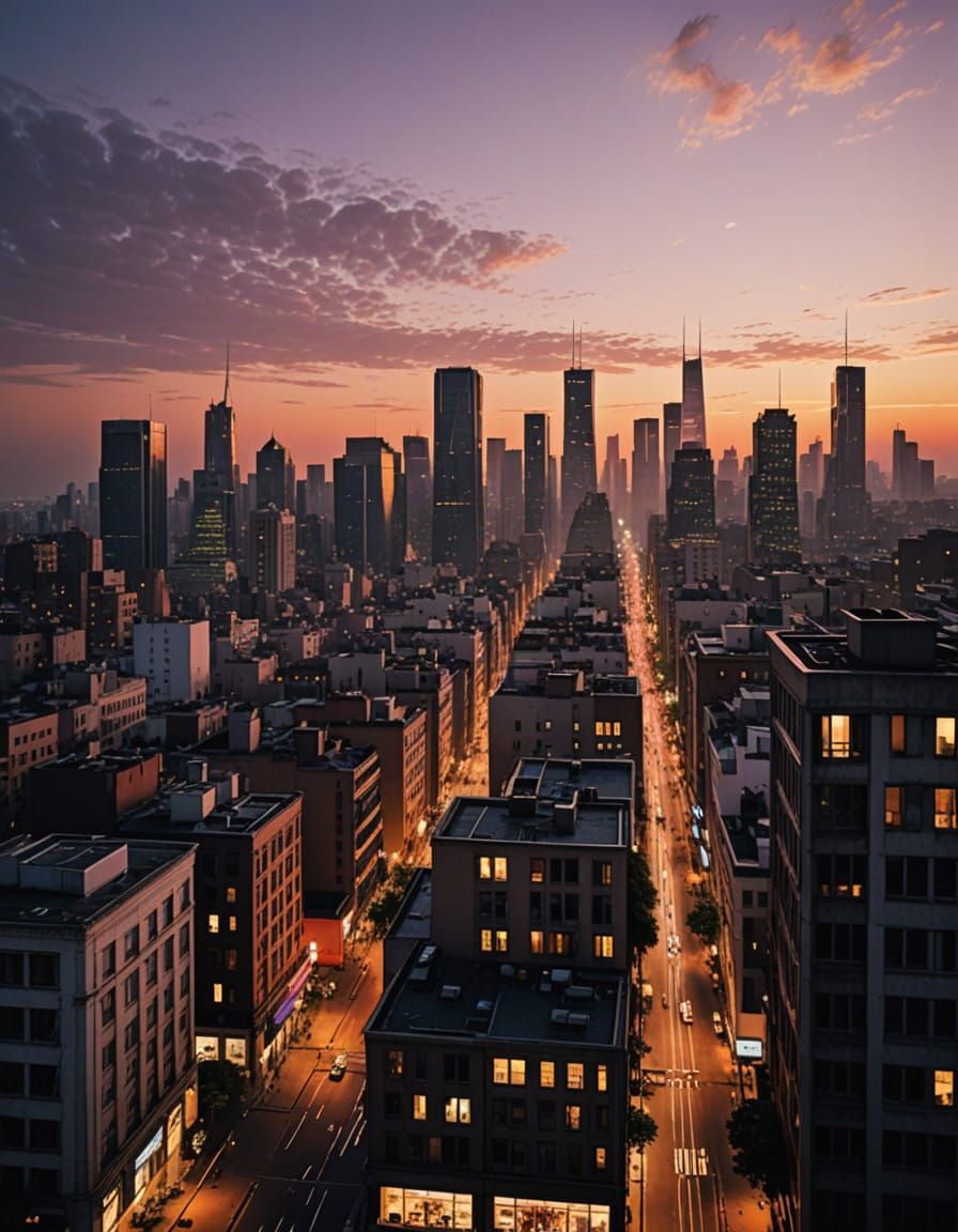 Urban Oasis in Sunset Glory