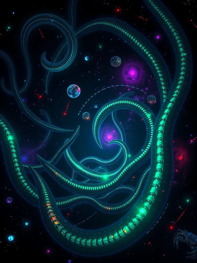 Glowing Cosmic Eel Swarm in a Dark Universe