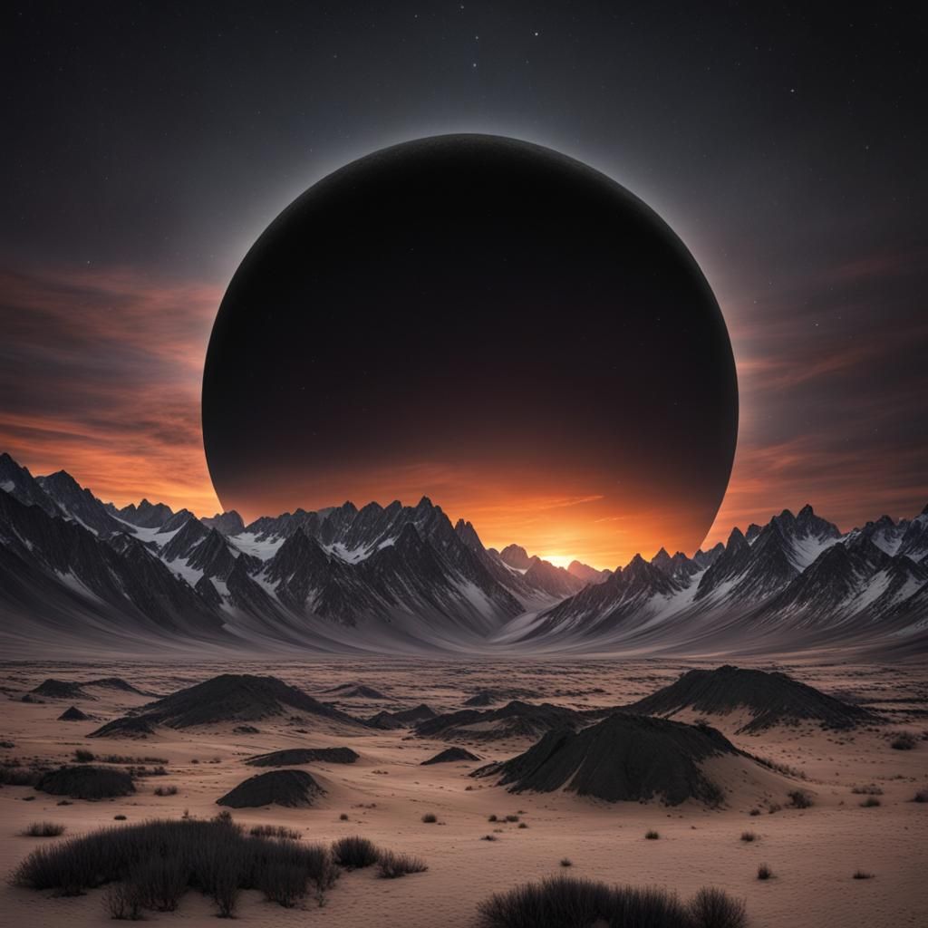 Galactic Sunset Over Leather Moon