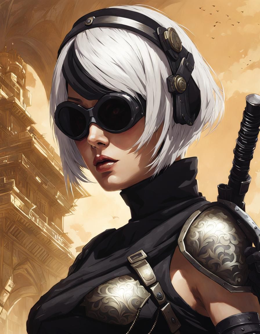 2B as Apex Legends Character, Digital Illustration