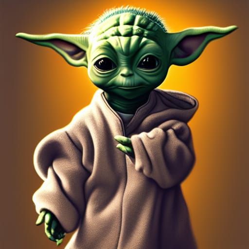 Baby Yoda in 90's Hip Hop Style