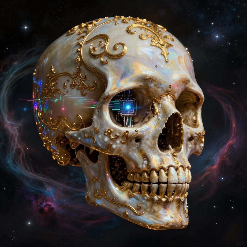 Jeweled Skull with Quantum Data Streams