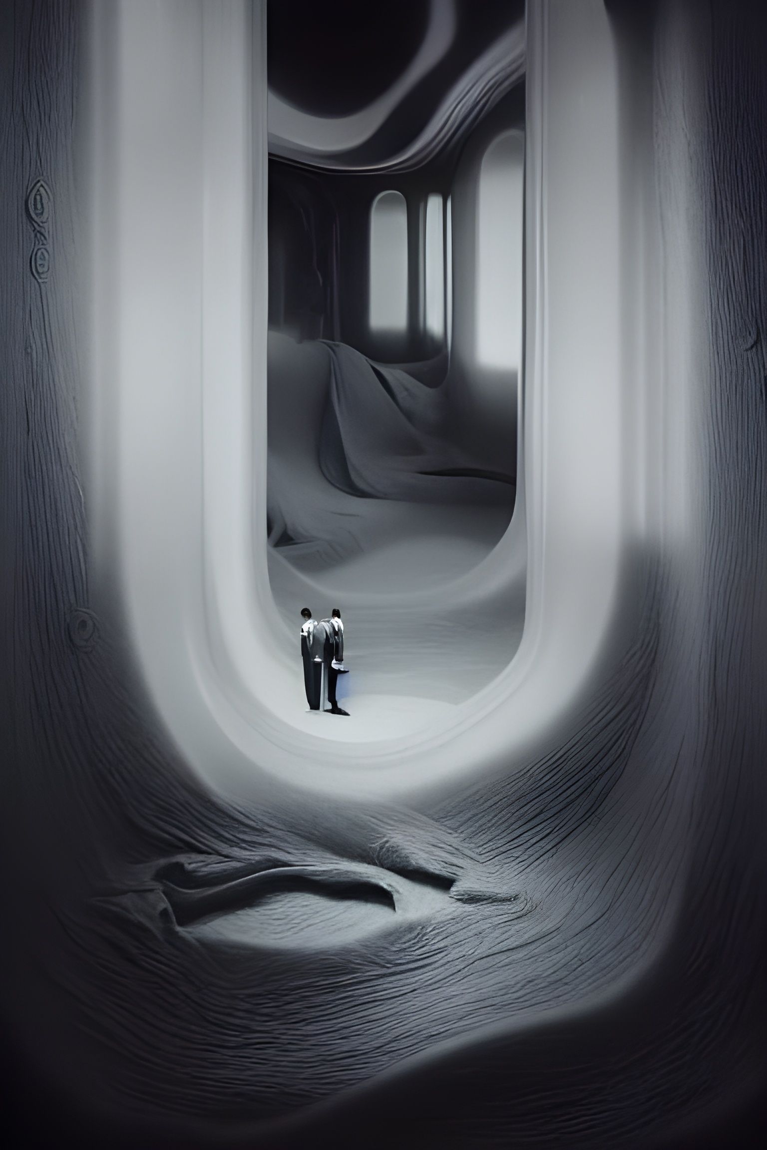 Surreal Hidden Cavern Painting in a Hallucinatory Style