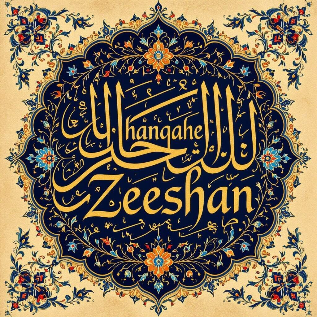 Elegant Arabic Calligraphy for Khanqahe Zeeshan