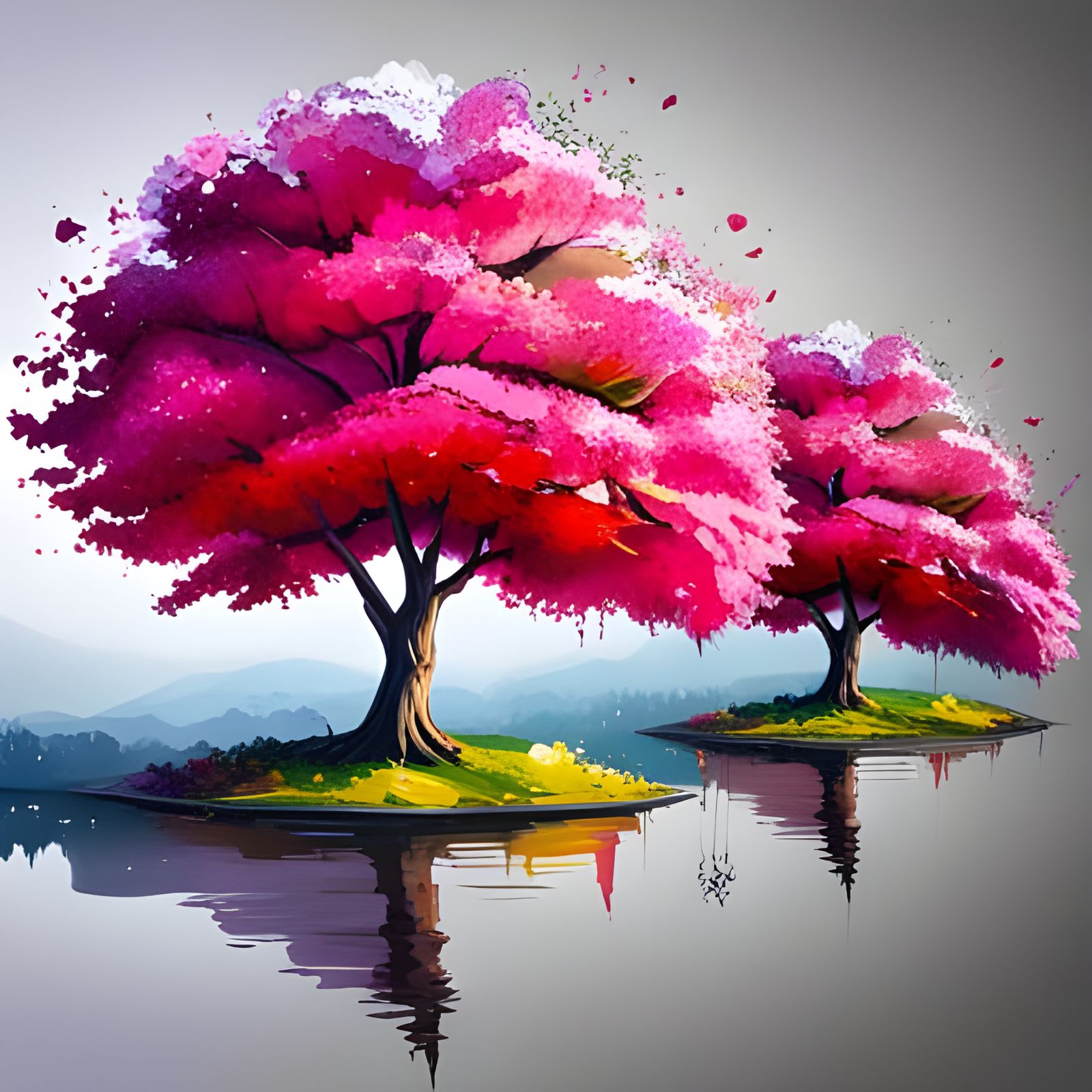 Sakura Trees in Blossom: Graffiti Street Art