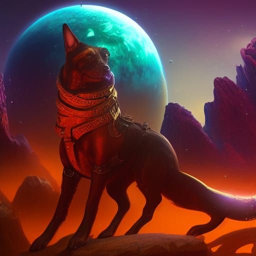 Fantastical Galaxy Dog Concept Art