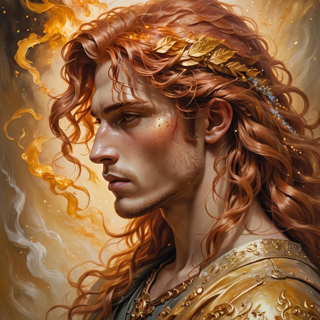 Fire God Portrait in Renaissance Oil Painting Style