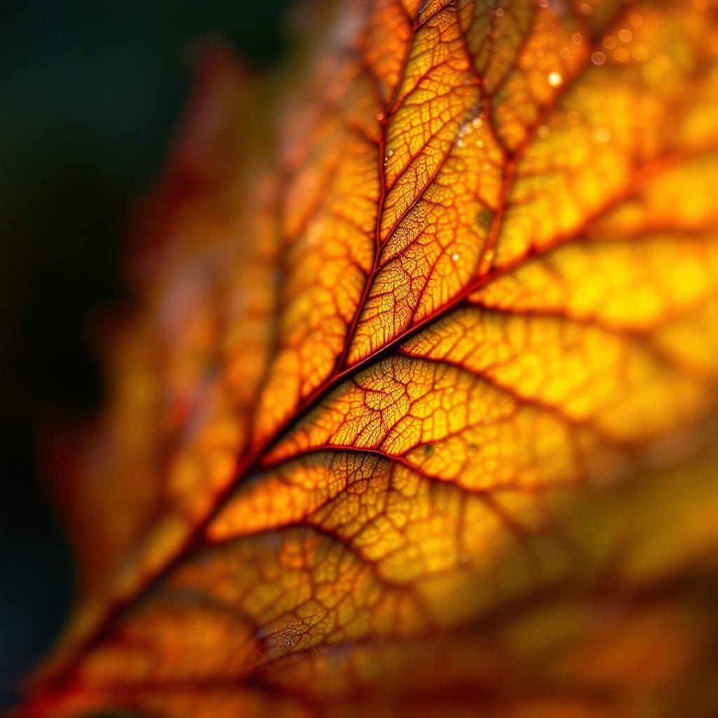 Dazzling Macro Portrait of a Single Leaf