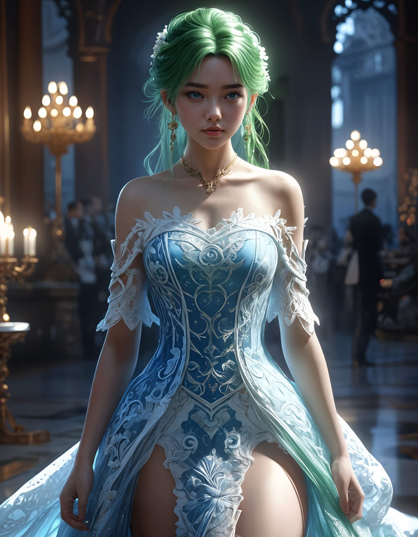 Goddess in Anime-Style Opulence