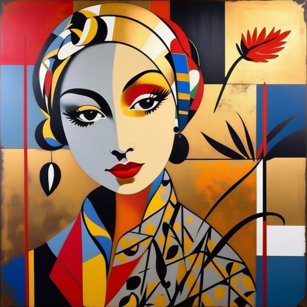 Abstract Portrait Merging Classical and Modern Styles