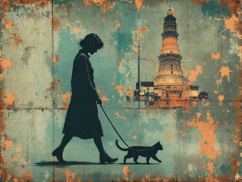 Timeless Urban Goddess Amidst Neon Tokyo Streets