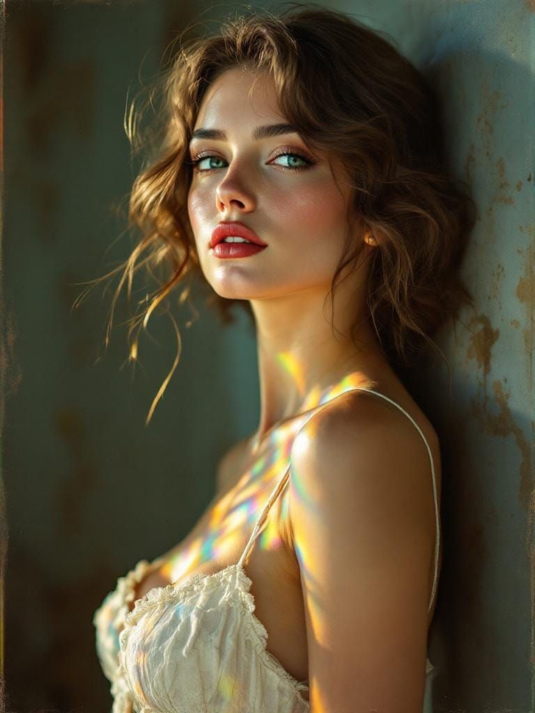 Refracted Light Prism Pin-Up in Vintage Style