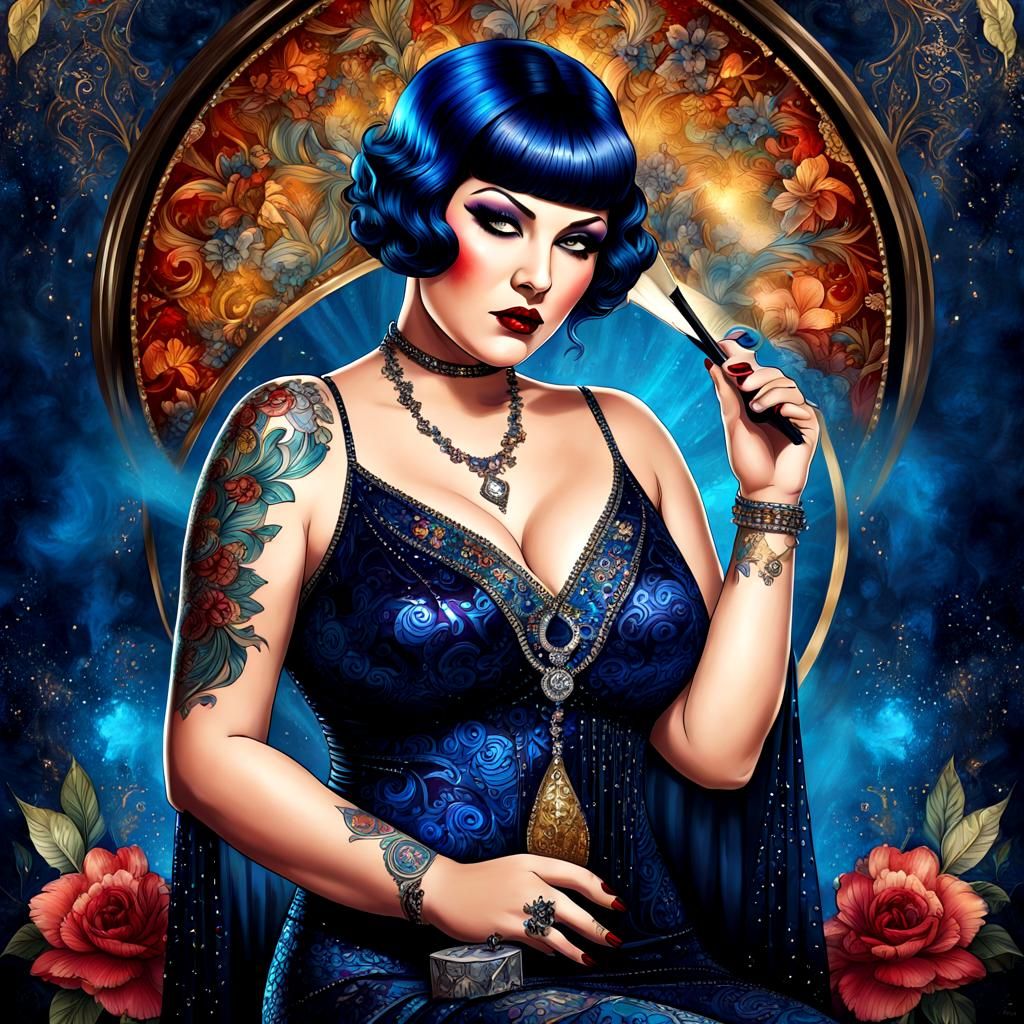 Gothic Lounge Singer in 1920s Style