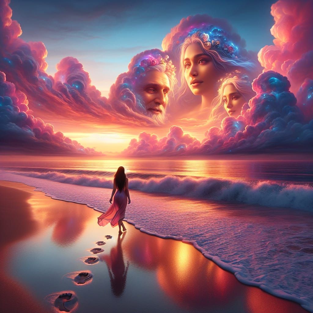 Sunset Beach: Ethereal Visions of Love