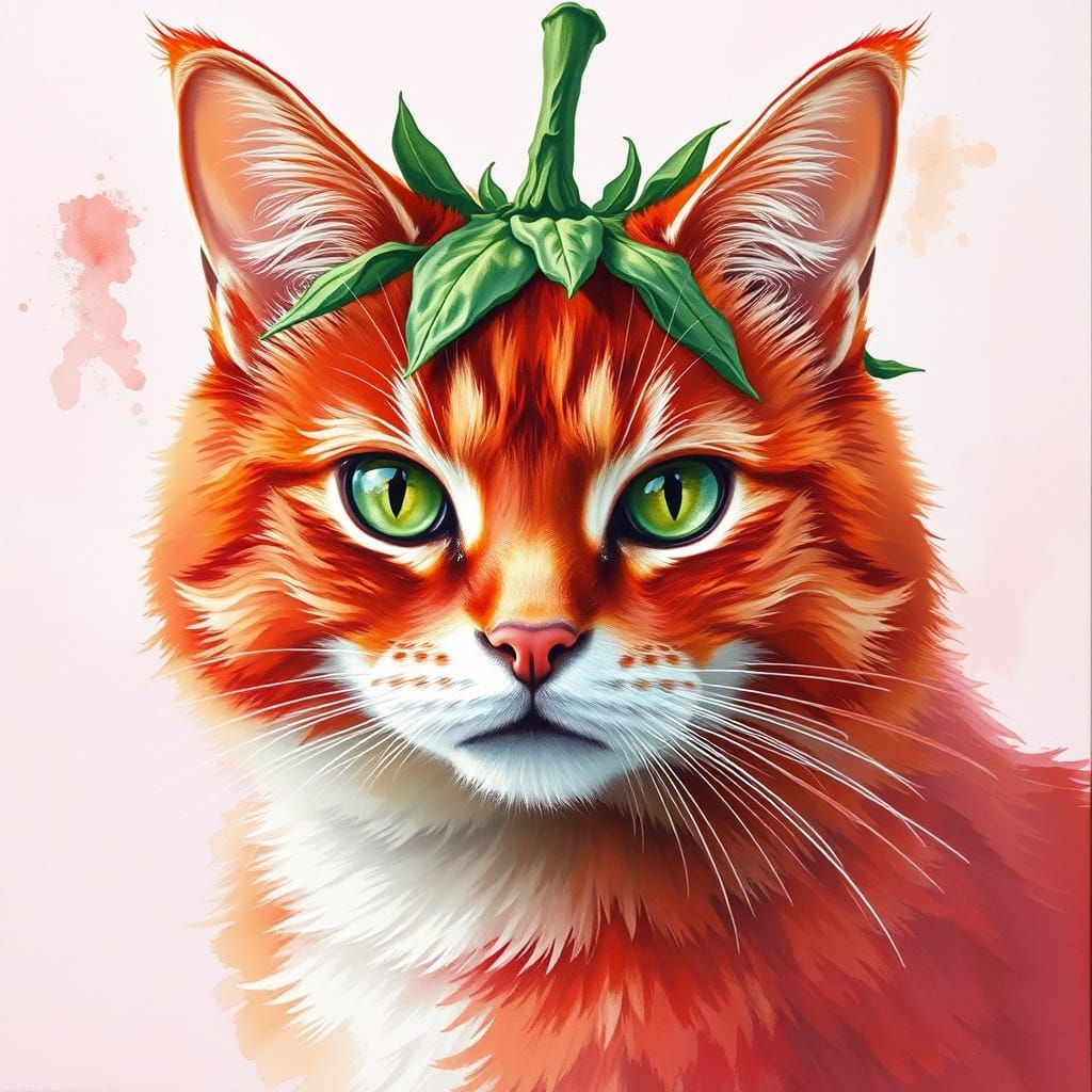 Furry Strawberry Muse in Gouache