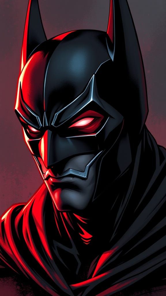 Batman Mask in Vantablack, Crimson, McKean Comic Style