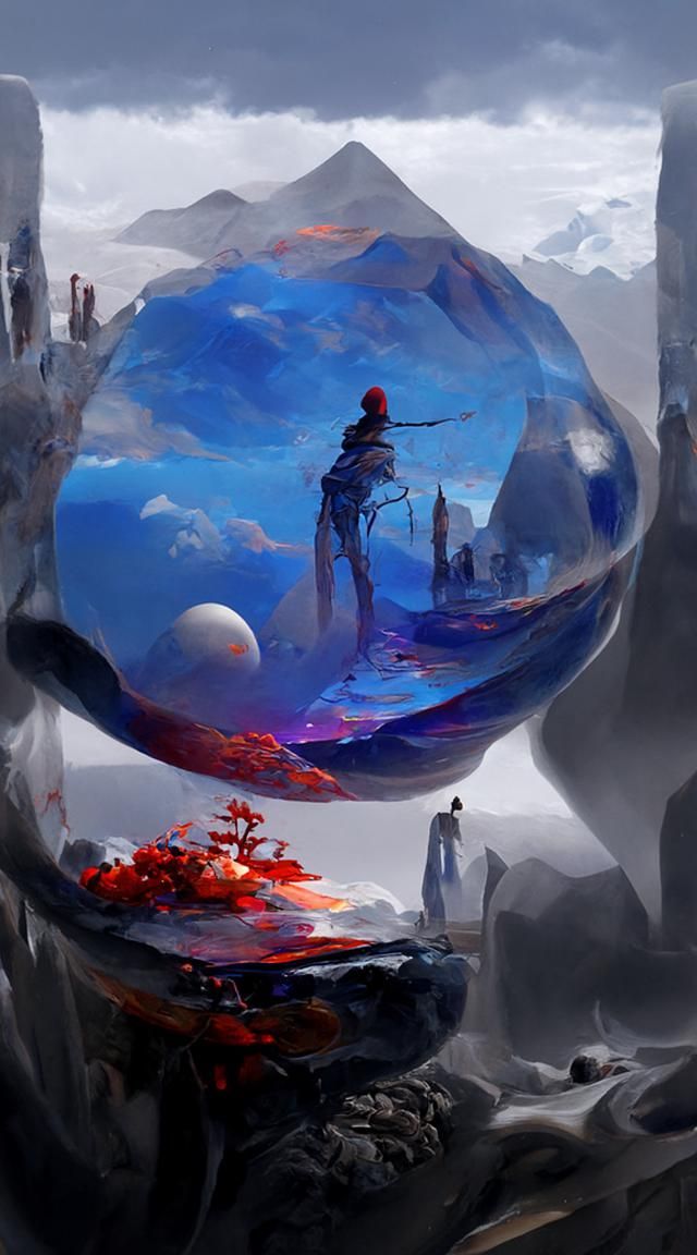 Sci-Fi Desert Wanderer in Digital Painting Style