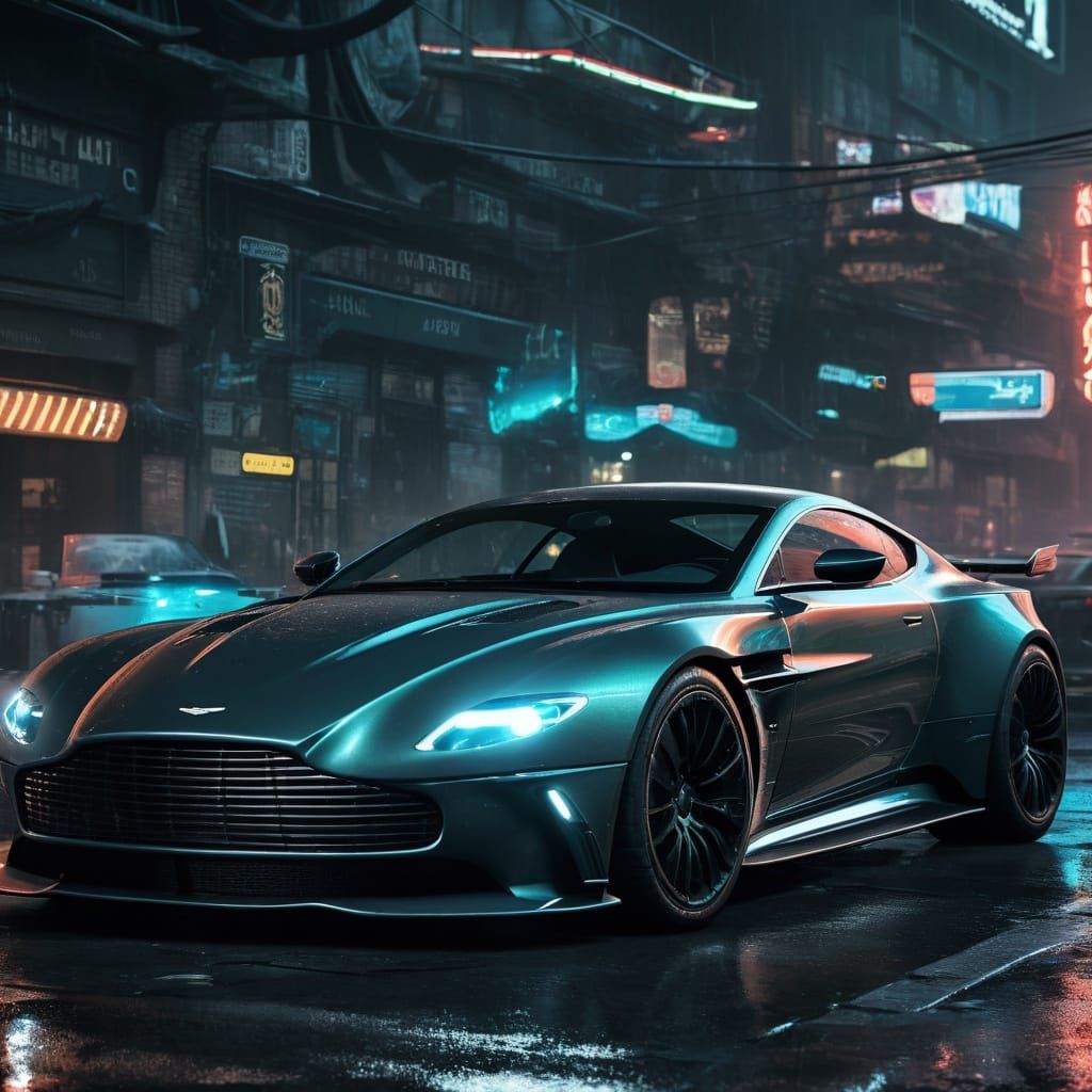 Aston Martin in Cyberpunk Style
