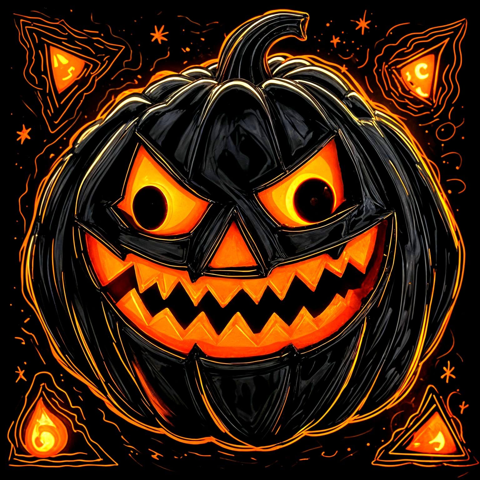 Classic Jack-o'-Lantern with Eerie Glow