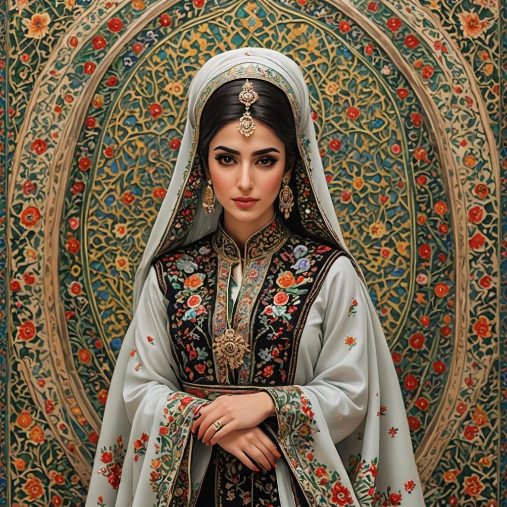 Girl in Traditional Iranian Dress Portrait