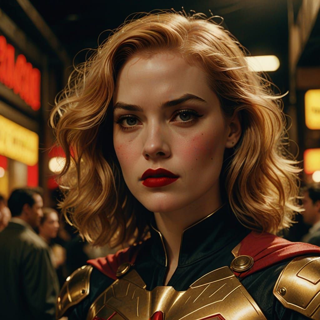 1990s Comic Book Heroine Film Still