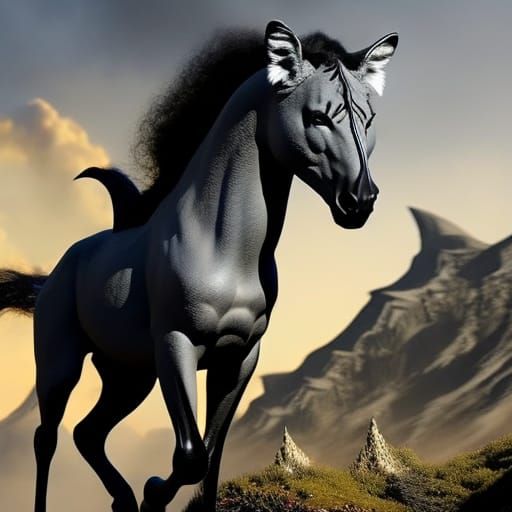 Majestic Mythical Unicorn-Cheetah Hybrid Beast Portrait