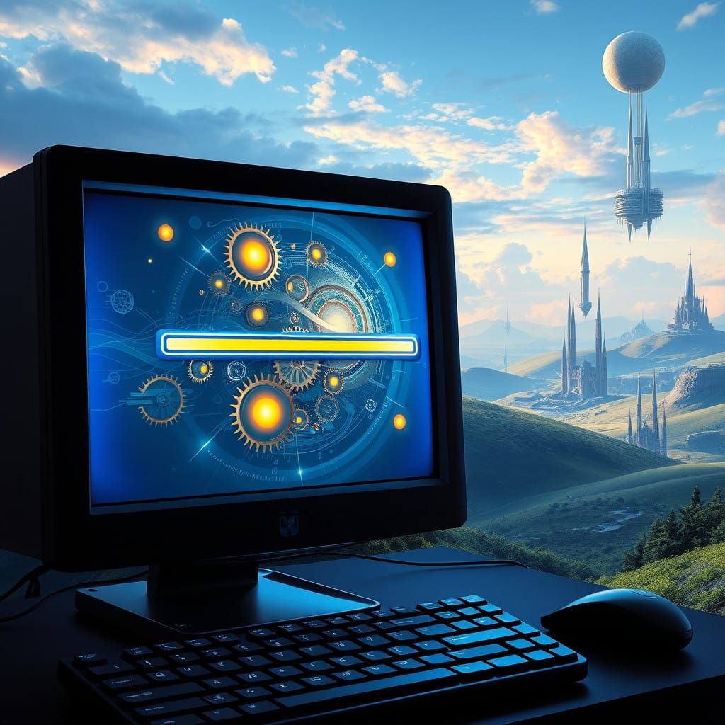 Windows XP Desktop Transforms into Fantastical Dreamworld