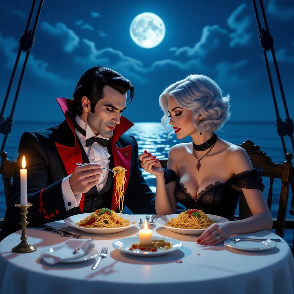 Dracula and Erika Van Helsing's Romantic Horror Dinner