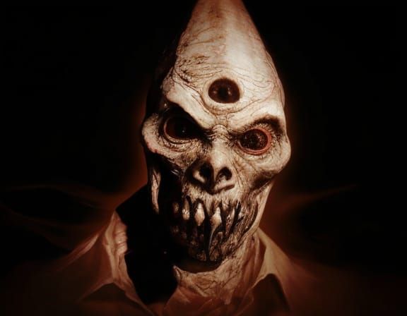 Ethereal Horror Figure Looms in Dark Bedroom