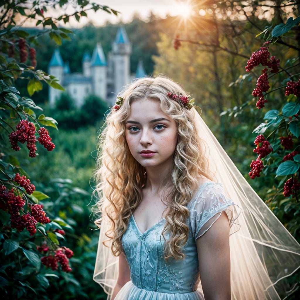 Ethereal Beauty in Forest with Castle