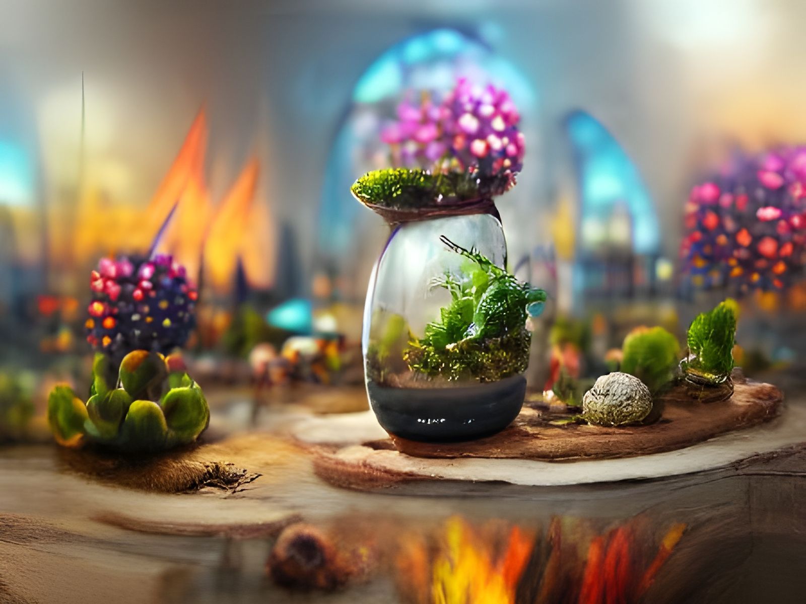 Fantasy World Terrariums: Oil on Canvas Concept Art