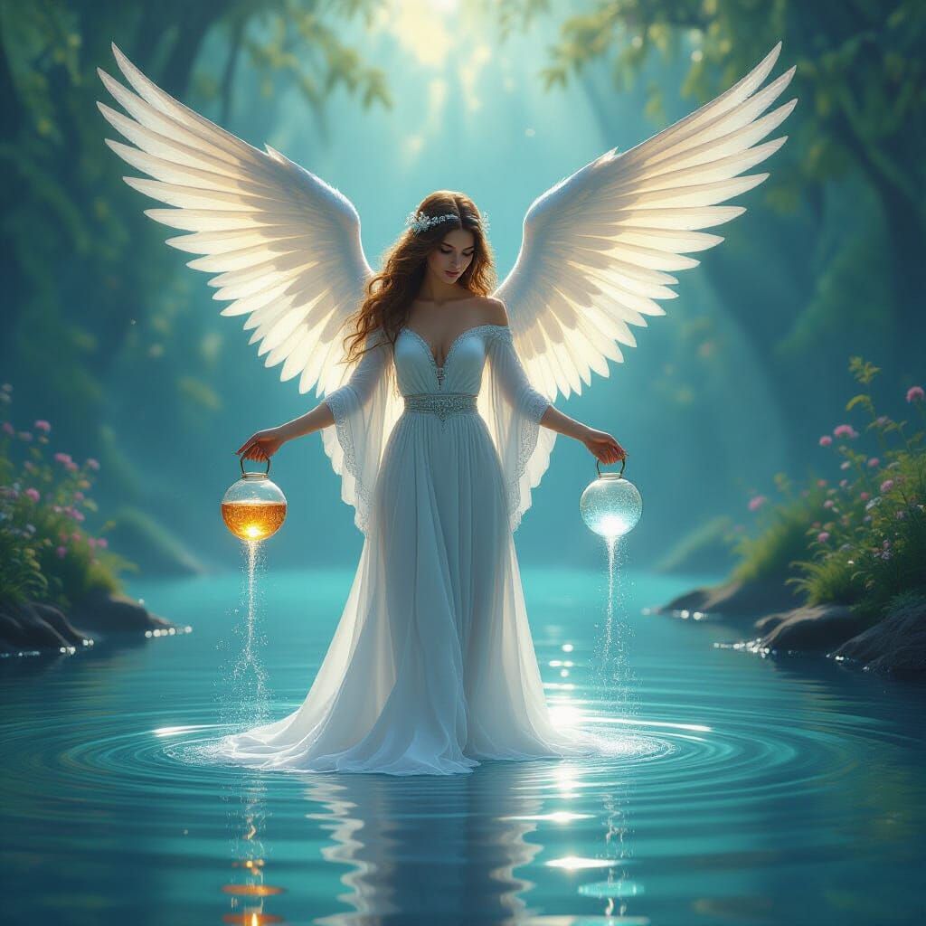Guardian Angel of Light and Darkness Pours Balance