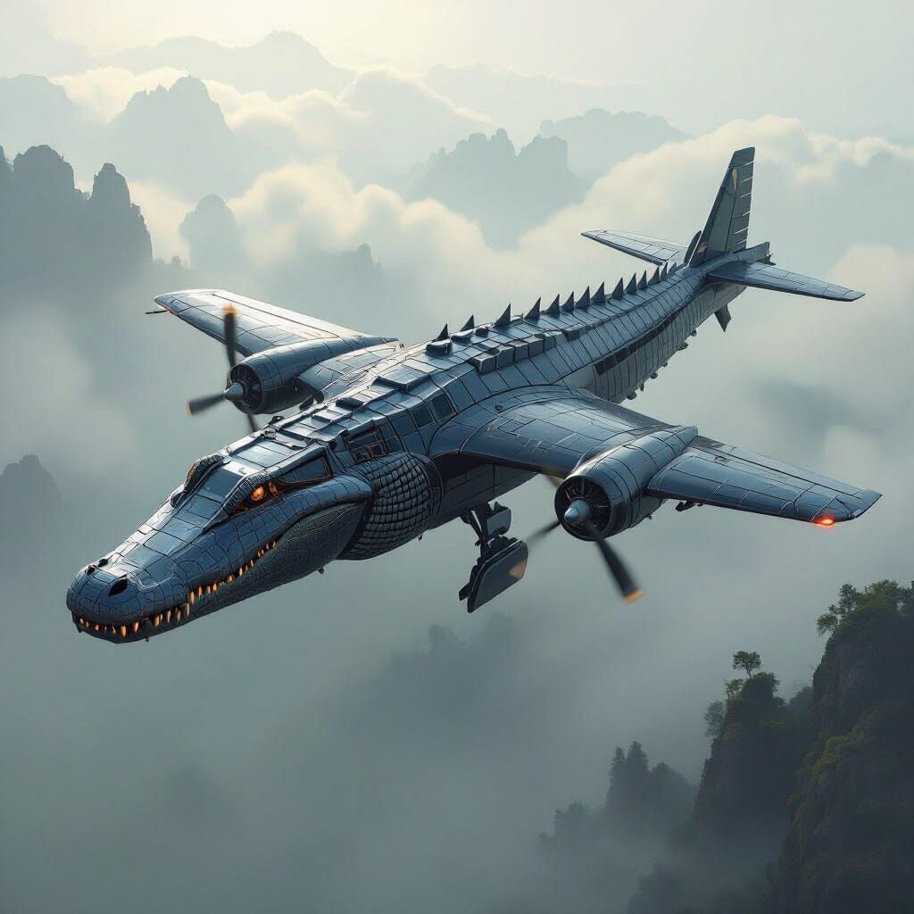 Alligator-Plane Hybrid Soaring in a Mystical Atmosphere