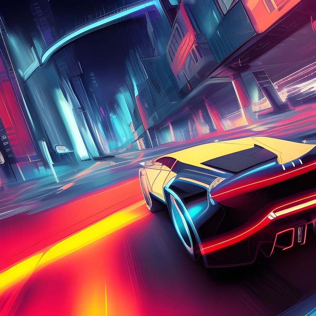 Bugatti Veyron Speed Blast in Cyberpunk City