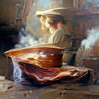 Baker in Oil Painting Style of James Gurney