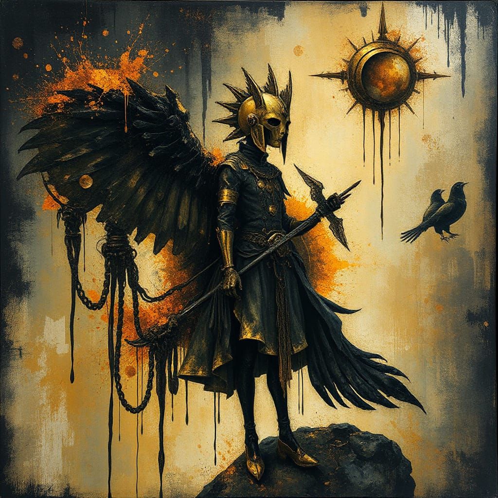 Abstract Surreal Mythic Coal Art