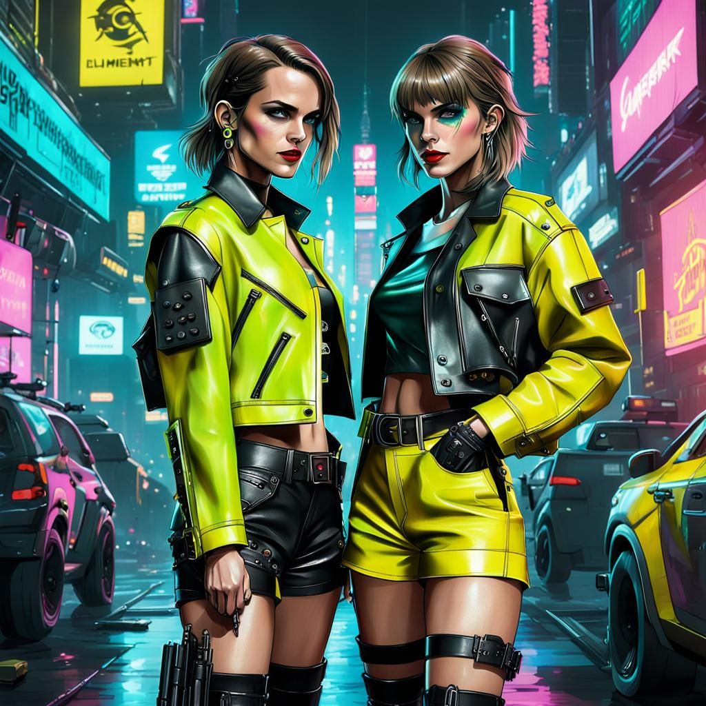 Emma Watson and Taylor Swift cyberpunk 2