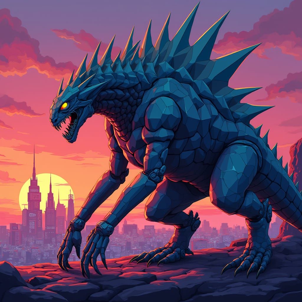 Geometric Monster Unveils Futuristic Cityscape