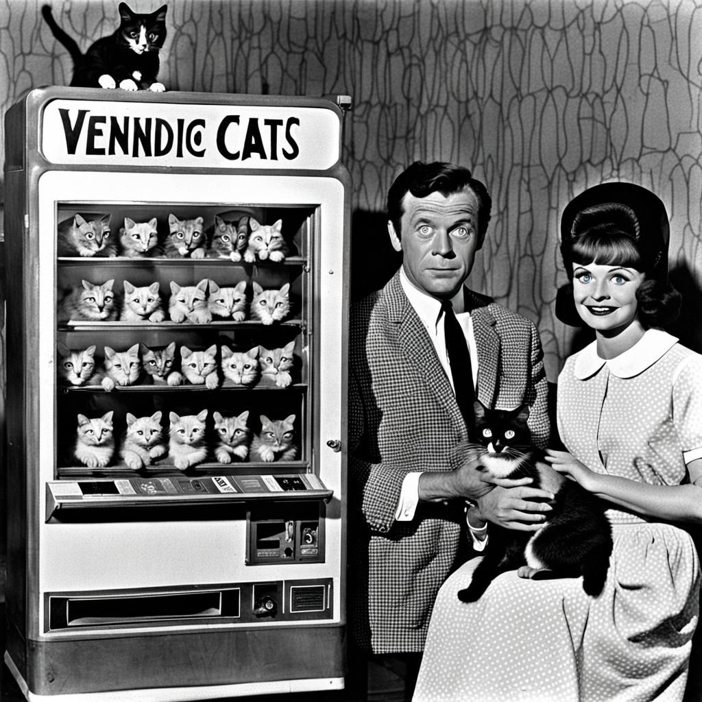 Demonic Cats Haunt Vending Machine: 1960s TV Series