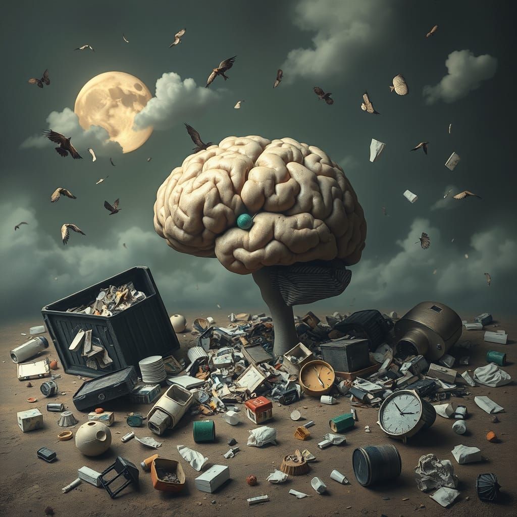 Surrealist Brain Landscape in Whimsical, Dreamlike Atmospher...