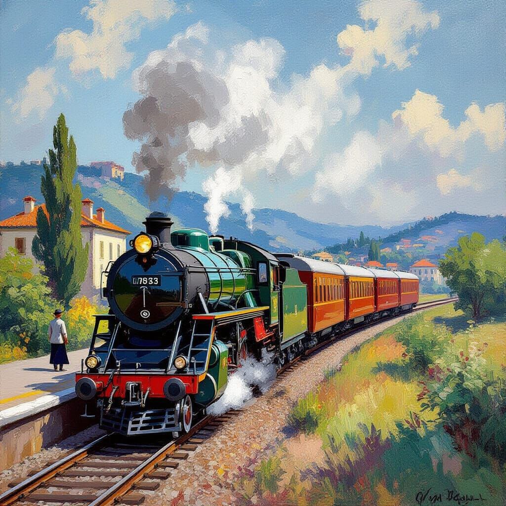 Orient Express Journey in Impressionist Style