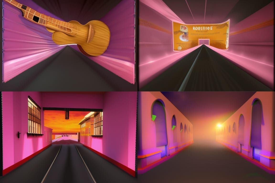 Vintage Road in 3D CGI Style