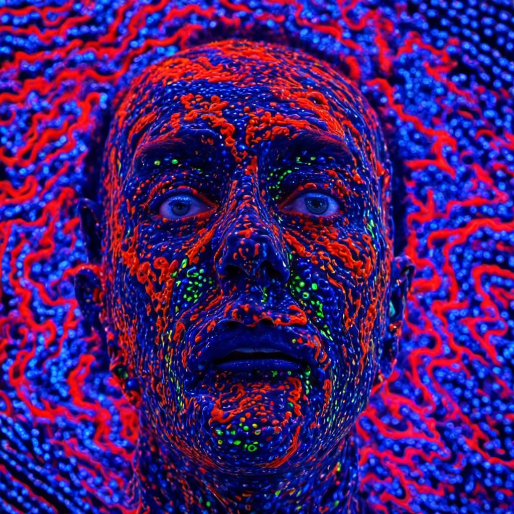 Overwhelmed Person in a Surrealist Portrait