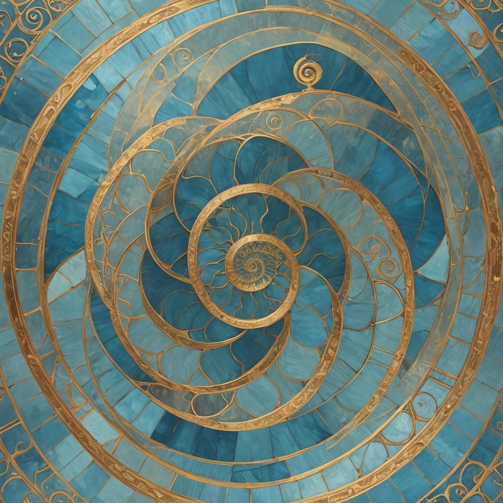 Chakra Opening in Sky-Blue Aura with Golden Spiral