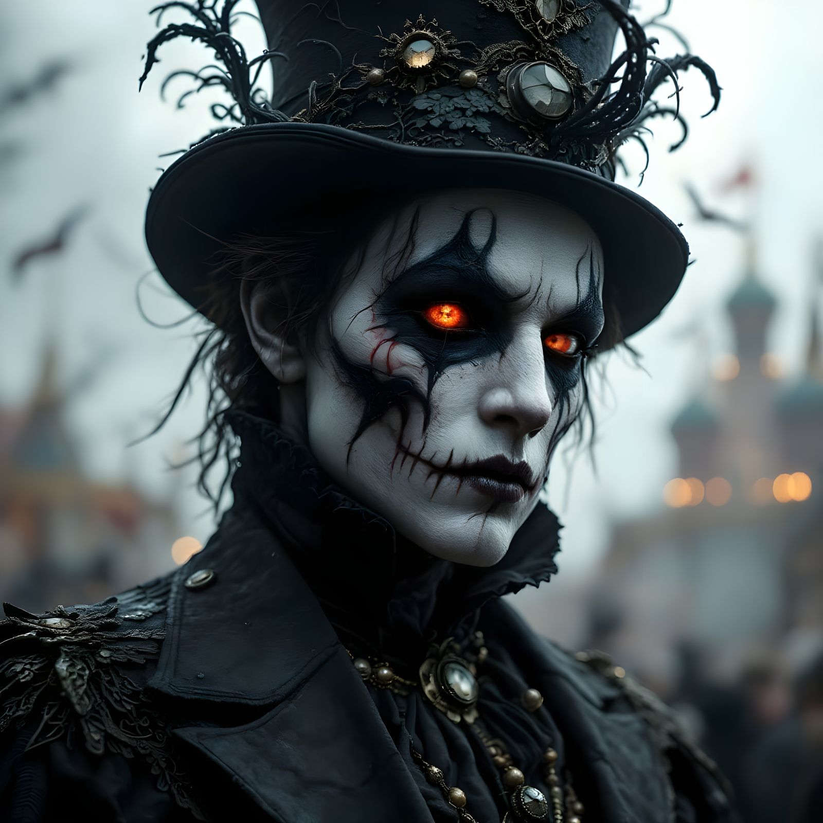 Gothic Circus Masterpiece in Dark, Photorealistic Style