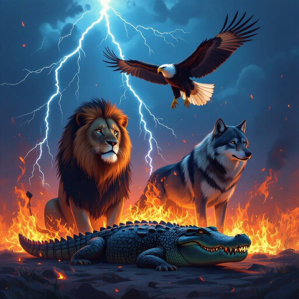 Apex Predator Composite in Dark Fantasy Style