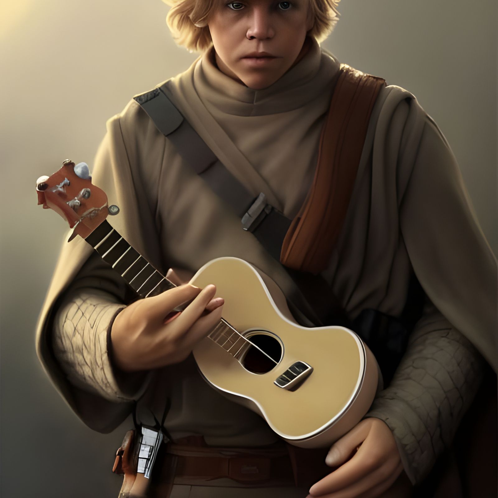 Hyperrealistic Luke Skywalker Plays Ukulele