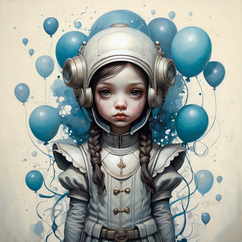 Ethereal Portrait in Illustrative Style